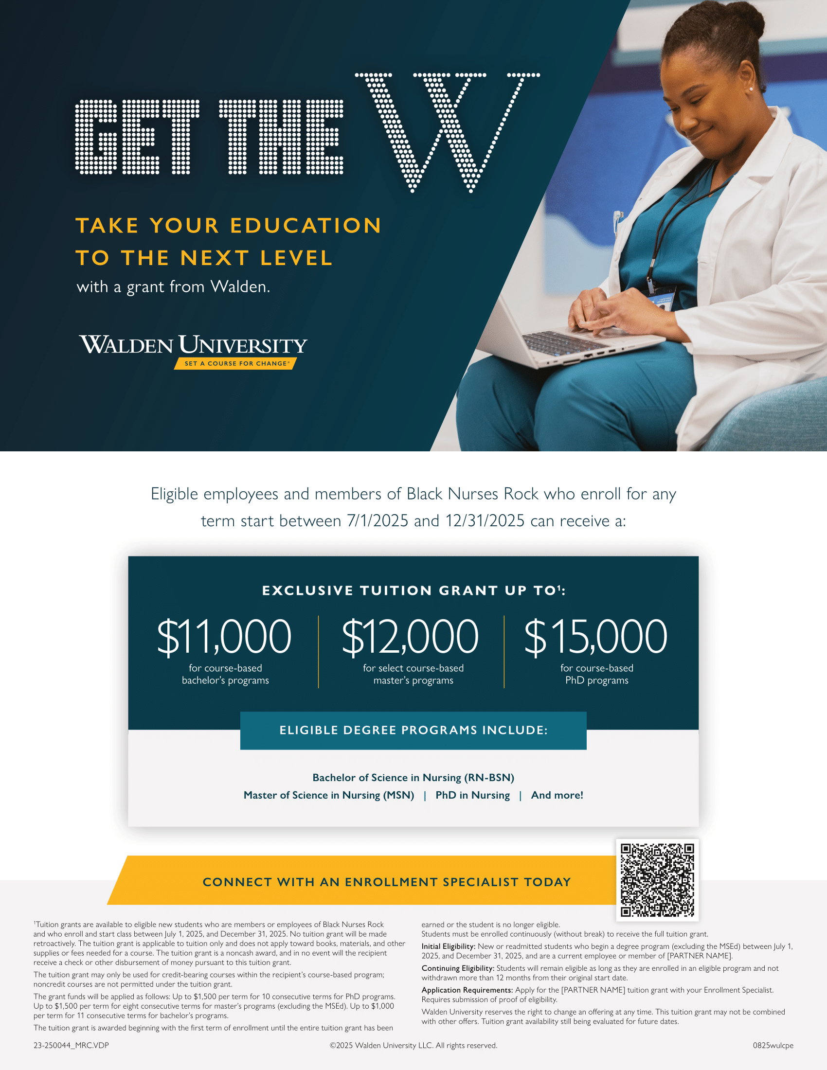 Get the W but taking your education to the next level with Walden University